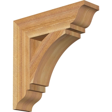 Ekena Millwork Thorton Traditional Rough Sawn Bracket, Western Red Cedar, 4"W x 16"D x 16"H BKT04X16X16THR01RWR